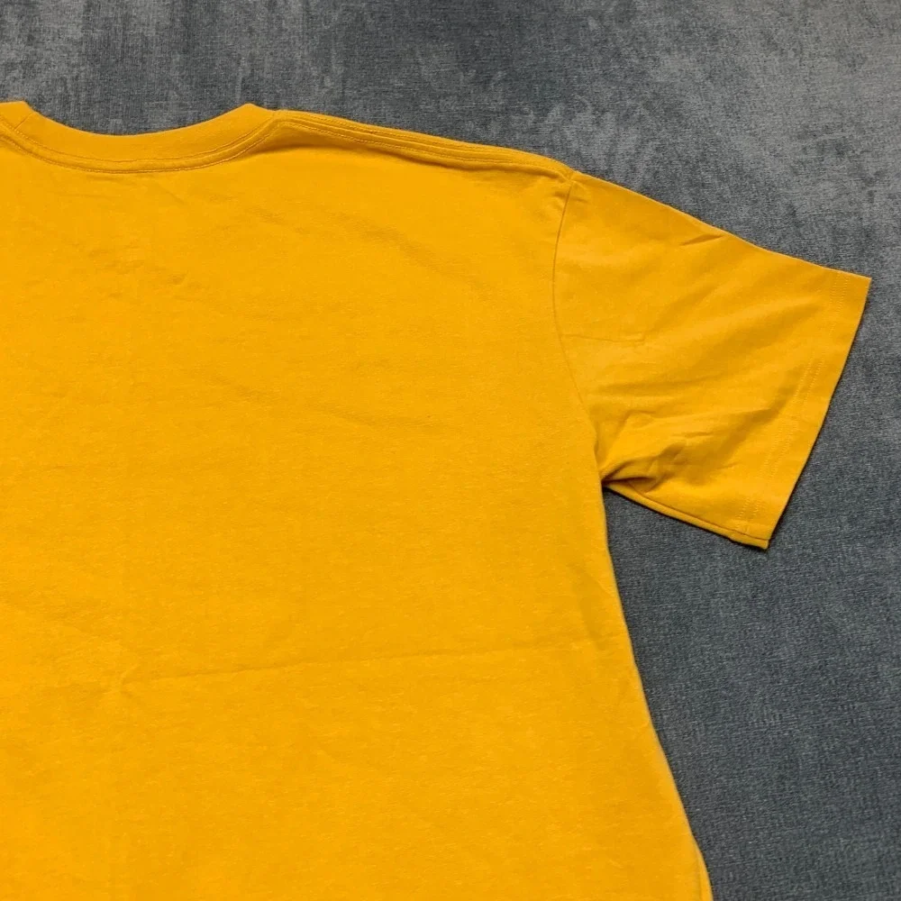 Under Armour T Shirt Men Large Yellow Loose Fit Logo Cotton Running Sportswear